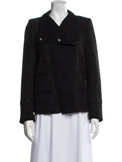 Pre-owned Iro Tweed Pattern Blazer In Black