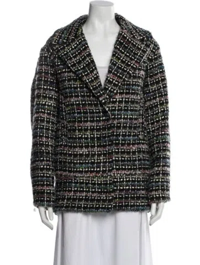 Pre-owned Iro Tweed Pattern Blazer In Black
