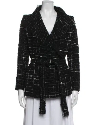 Pre-owned Iro Tweed Pattern Blazer In Black