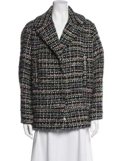 Pre-owned Iro Tweed Pattern Blazer In Black