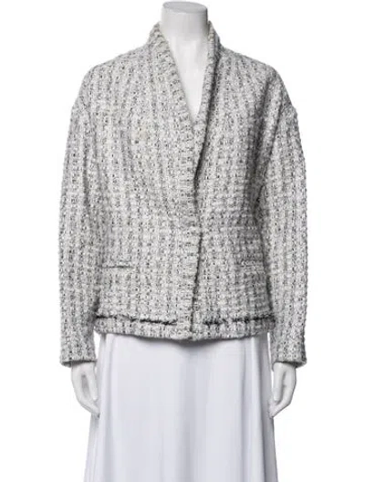Pre-owned Iro Tweed Pattern Blazer In Grey