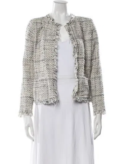 Pre-owned Iro Tweed Pattern Blazer In Grey/metallic/white