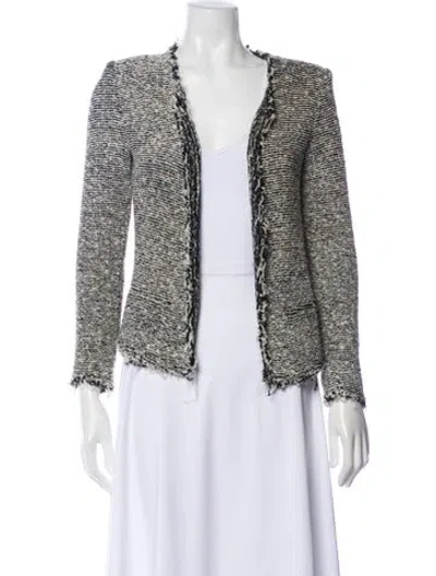 Pre-owned Iro Tweed Pattern Blazer In White