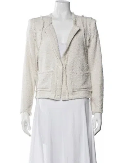 Pre-owned Iro Tweed Pattern Blazer In White