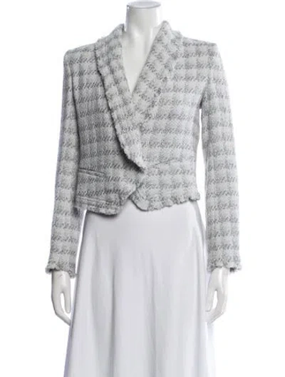 Pre-owned Iro Tweed Pattern Blazer In White