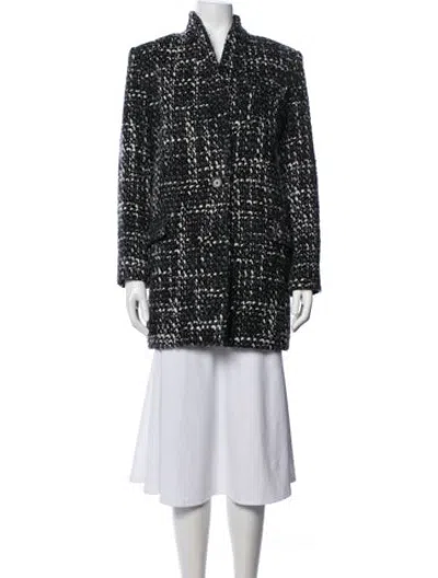 Pre-owned Iro Tweed Pattern Coat In Black