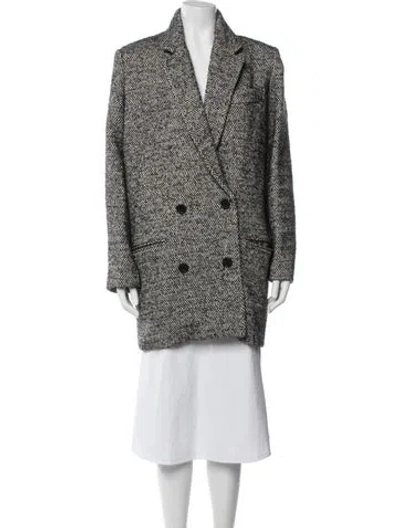 Pre-owned Iro Tweed Pattern Coat In Black/grey/white