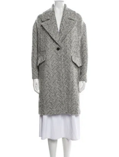 Pre-owned Iro Tweed Pattern Coat In Gray