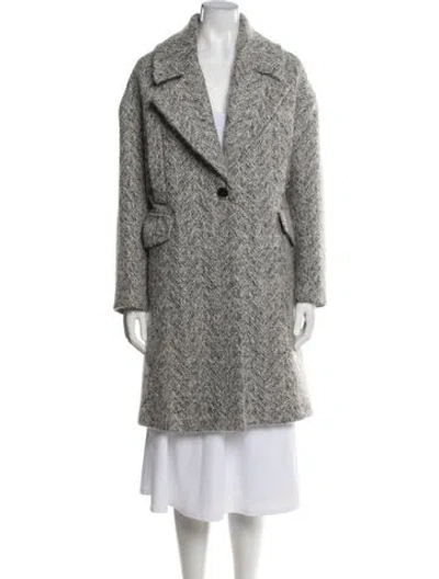 Pre-owned Iro Tweed Pattern Coat In Gray