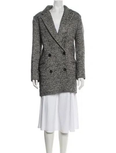 Pre-owned Iro Tweed Pattern Coat In Grey