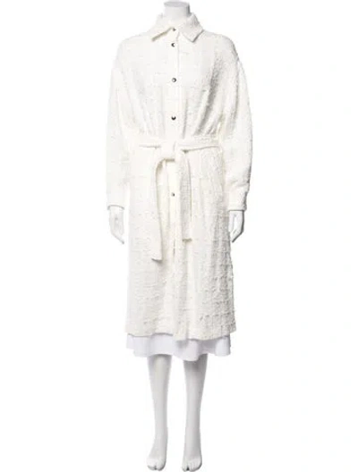Pre-owned Iro Tweed Pattern Coat W/ Tags In White