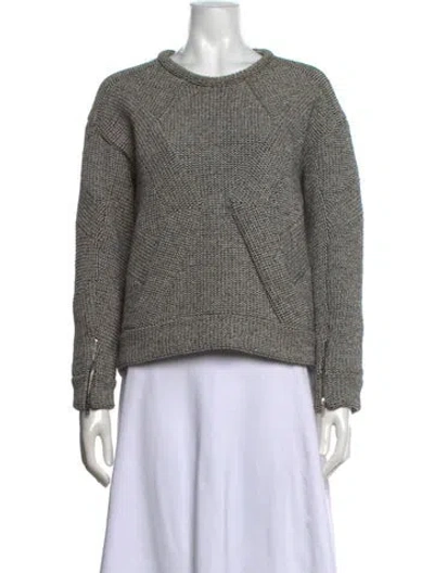 Pre-owned Iro Tweed Pattern Crew Neck Sweater In Black