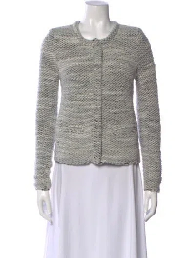 Pre-owned Iro Tweed Pattern Crew Neck Sweater In Gray