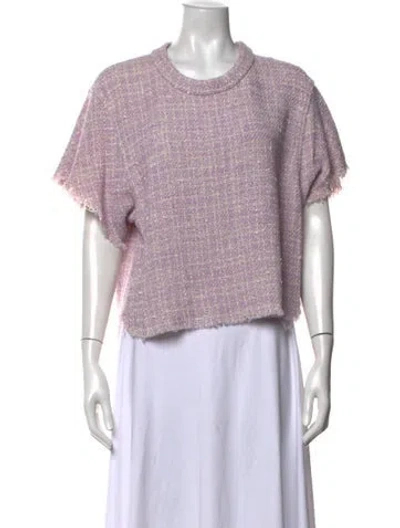 Pre-owned Iro Tweed Pattern Crew Neck Sweater In Purple