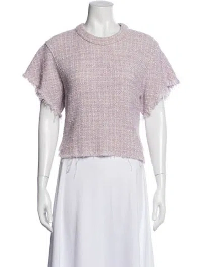 Pre-owned Iro Tweed Pattern Crew Neck Top In Purple