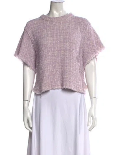 Pre-owned Iro Tweed Pattern Crew Neck Top In Purple