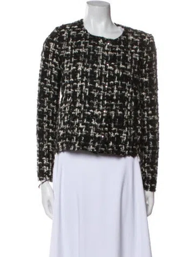 Pre-owned Iro Tweed Pattern Evening Jacket In Black