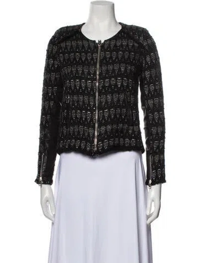 Pre-owned Iro Tweed Pattern Evening Jacket In Black