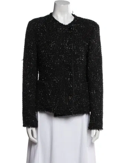 Pre-owned Iro Tweed Pattern Evening Jacket In Black
