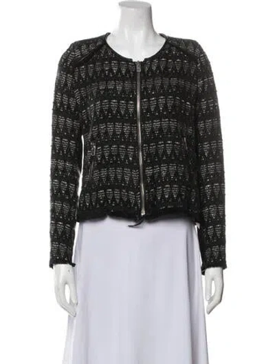 Pre-owned Iro Tweed Pattern Evening Jacket In Black