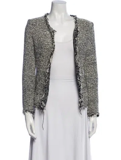Pre-owned Iro Tweed Pattern Evening Jacket In Black