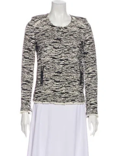 Pre-owned Iro Tweed Pattern Evening Jacket In Black