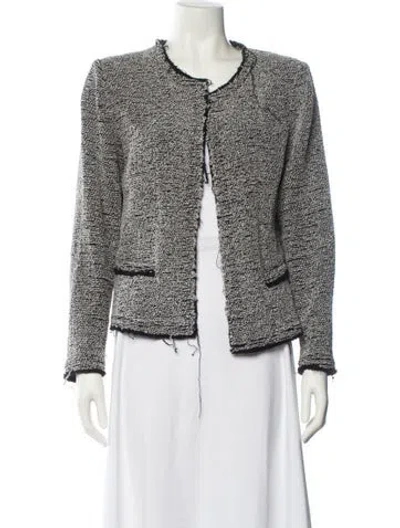 Pre-owned Iro Tweed Pattern Evening Jacket In Black