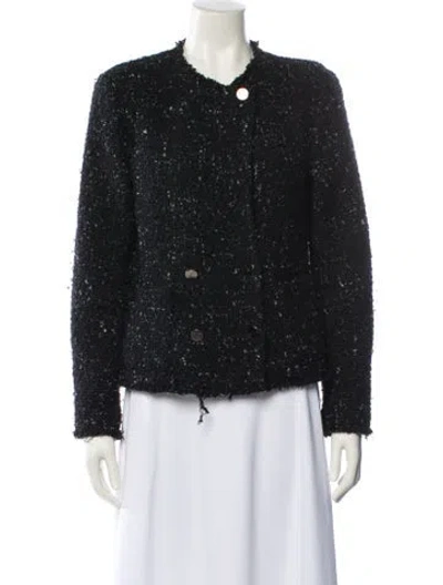 Pre-owned Iro Tweed Pattern Evening Jacket In Black