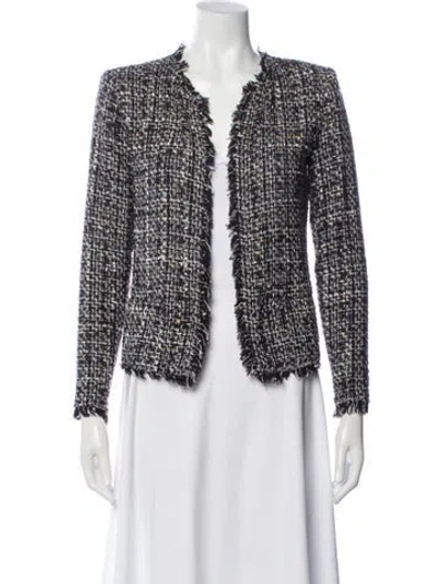 Pre-owned Iro Tweed Pattern Evening Jacket In Black
