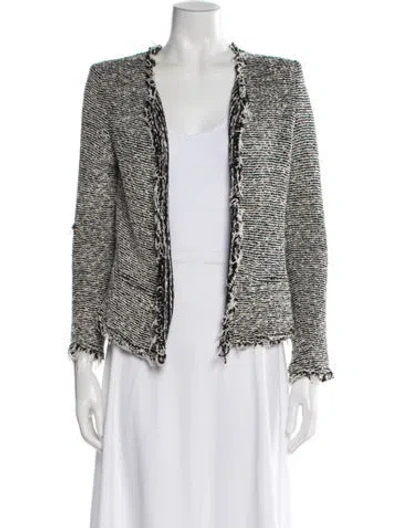 Pre-owned Iro Tweed Pattern Evening Jacket In Black