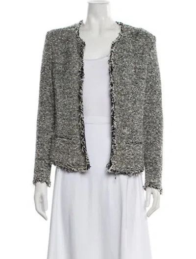 Pre-owned Iro Tweed Pattern Evening Jacket In Black