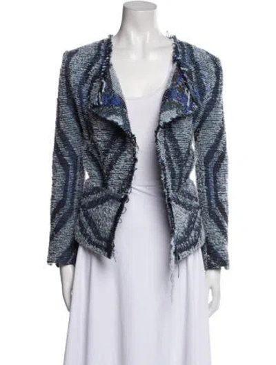Pre-owned Iro Tweed Pattern Evening Jacket In Blue
