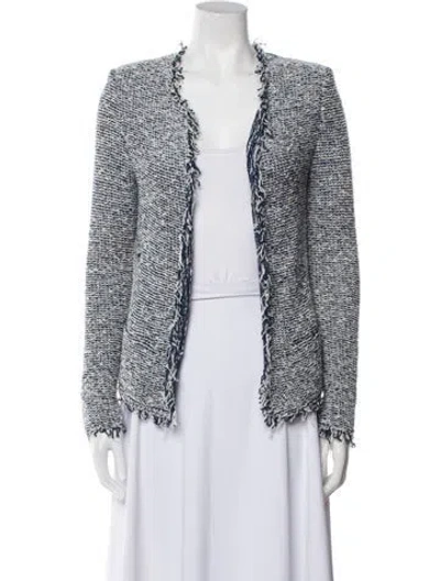 Pre-owned Iro Tweed Pattern Evening Jacket In Blue