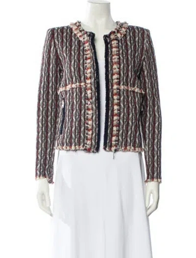 Pre-owned Iro Tweed Pattern Evening Jacket In Blue