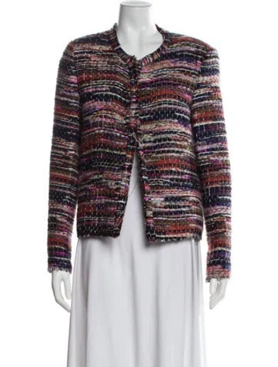 Pre-owned Iro Tweed Pattern Evening Jacket In Blue