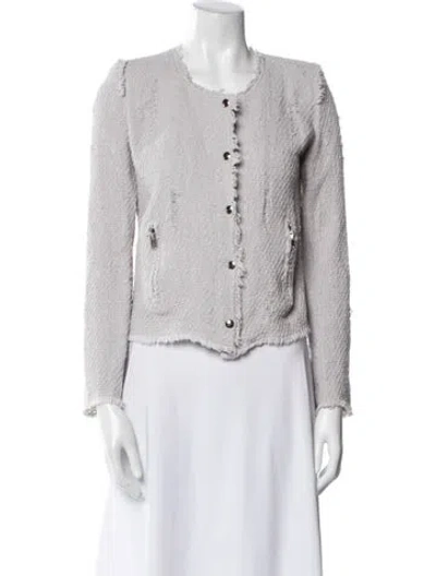 Pre-owned Iro Tweed Pattern Evening Jacket In Gray