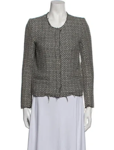Pre-owned Iro Tweed Pattern Evening Jacket In Gray