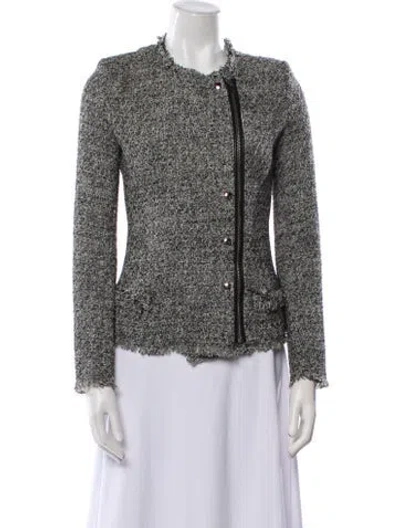 Pre-owned Iro Tweed Pattern Evening Jacket In Gray