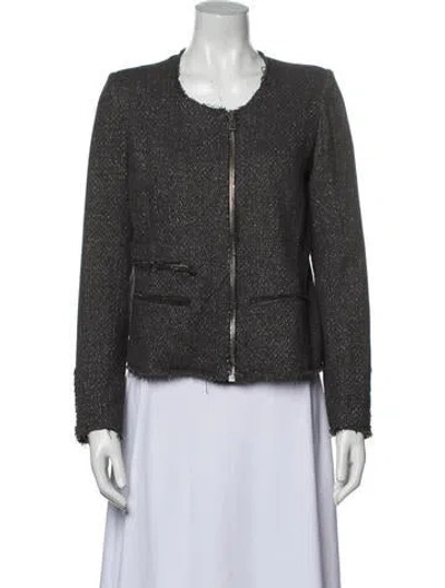 Pre-owned Iro Tweed Pattern Evening Jacket In Gray