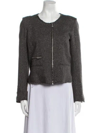 Pre-owned Iro Tweed Pattern Evening Jacket In Gray