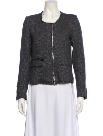 Pre-owned Iro Tweed Pattern Evening Jacket In Gray