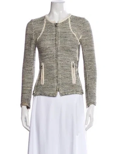 Pre-owned Iro Tweed Pattern Evening Jacket In Gray