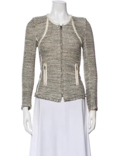 Pre-owned Iro Tweed Pattern Evening Jacket In Gray