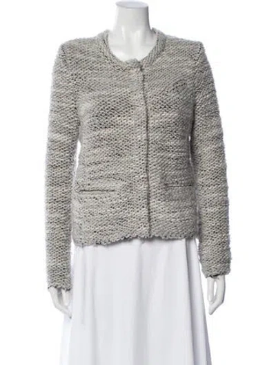 Pre-owned Iro Tweed Pattern Evening Jacket In Gray