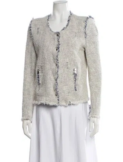 Pre-owned Iro Tweed Pattern Evening Jacket In Neutral