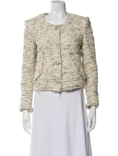 Pre-owned Iro Tweed Pattern Evening Jacket In Neutral