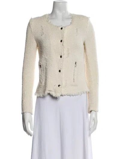 Pre-owned Iro Tweed Pattern Evening Jacket In Neutral