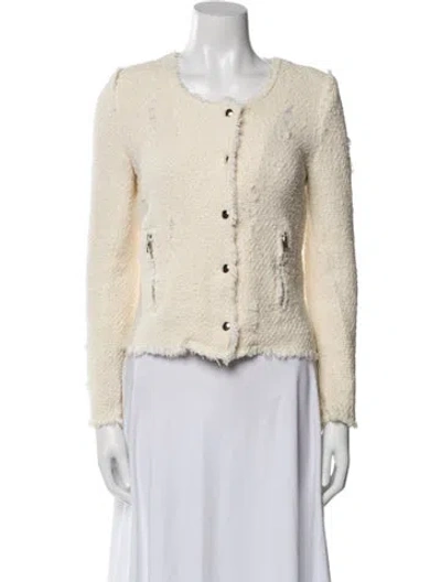 Pre-owned Iro Tweed Pattern Evening Jacket In Neutral