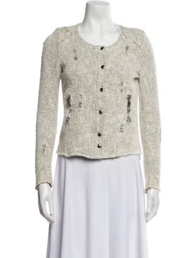 Pre-owned Iro Tweed Pattern Evening Jacket In Neutral