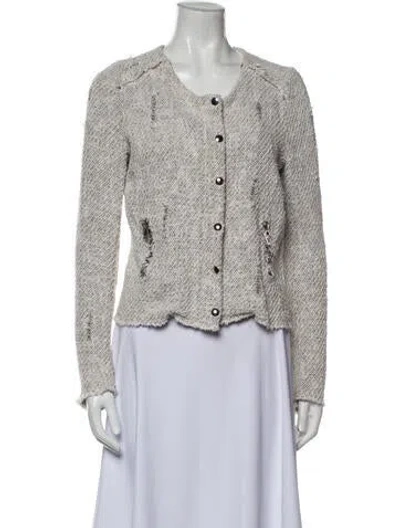 Pre-owned Iro Tweed Pattern Evening Jacket In Neutral
